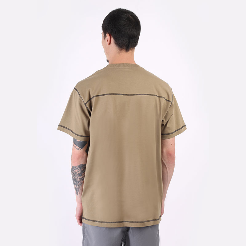 мужская бежевая футболка Carhartt WIP S/S Nazka Pocked T-Shirt I029597-tanami/blk - цена, описание, фото 5